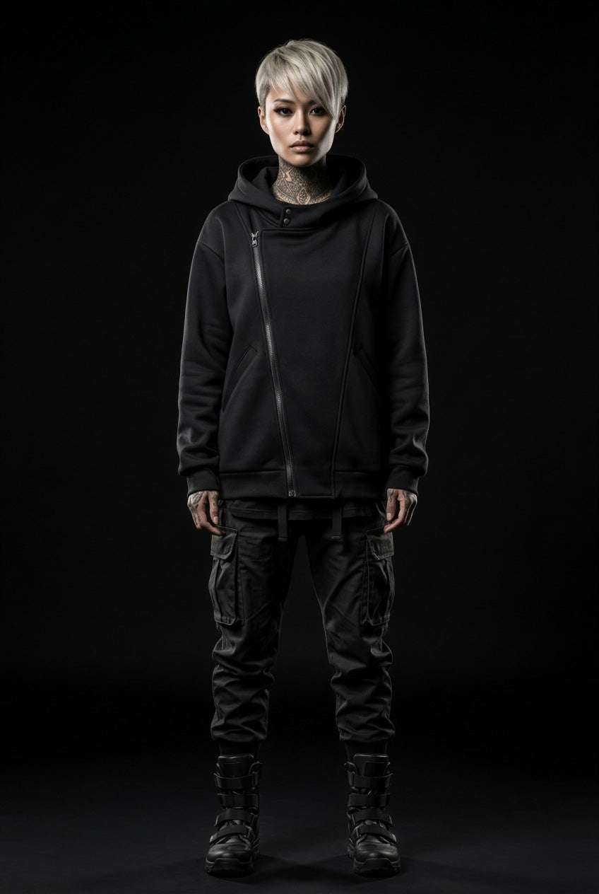 Full zip noir techwear