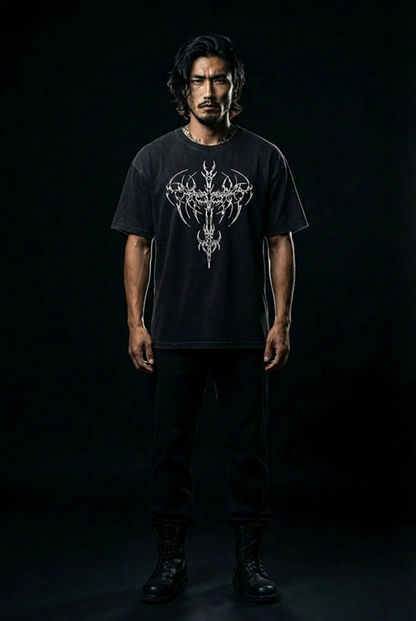 Tee shirt noir imprime N