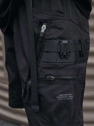 Techwear cargo shorts