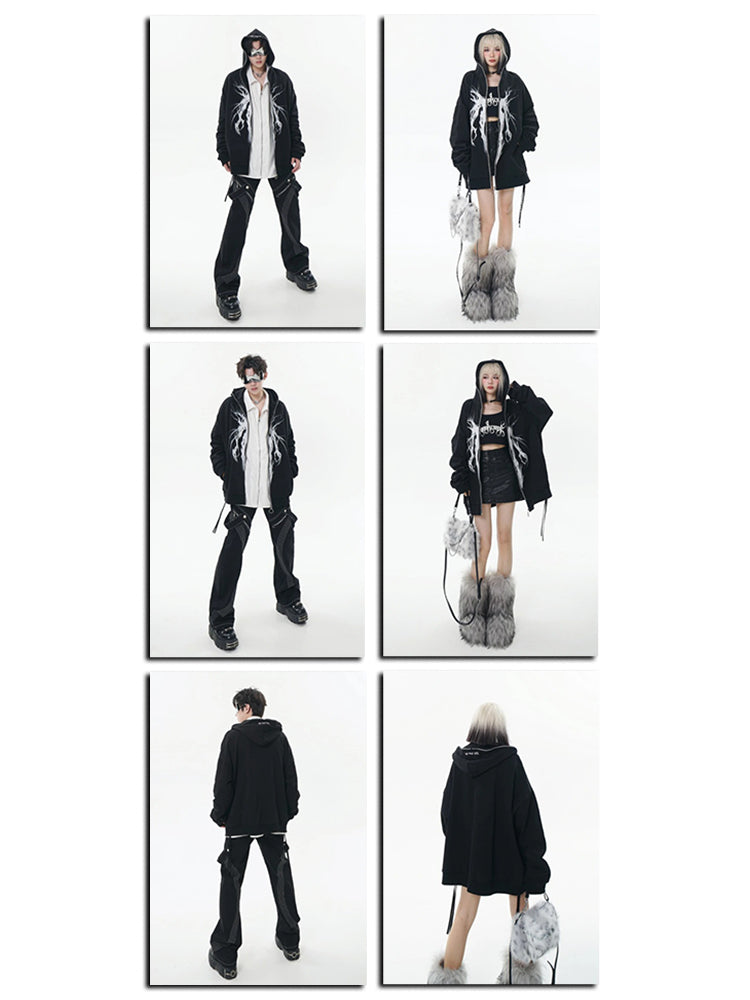 Full zip noir techwear