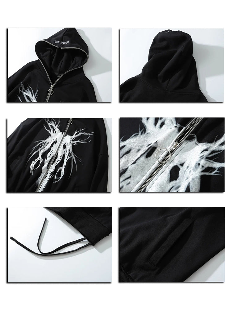 Full zip noir techwear