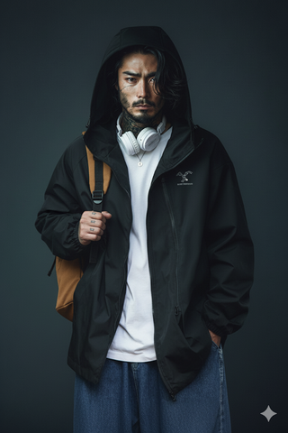 Techwear rain jacket